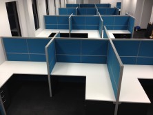 Ecotech Square Corner Desks And Returns With Staxis Tile Base Screen Fitout